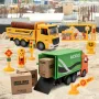 HJ Models 689-847A 1/20 27MHZ/49MHZ 6CH 2-IN-1 RC Car Cargo Truck Container Van Vehicles Engineering LED Lighting Sound RTR Remote Control Toys