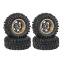4PCS Upgraded Tires Carbon Fiber Wheel Rims for FMS SCX24 TRX4M 1/18 RC Cars Vehicles Models Spare Parts Accessories