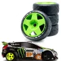 4PCS 1/8 Rally Drift On-Road Tires Wheels 17mm Hex for ARRMA INFRACTION LIMITLESS FELONY F1 ZD RC Car Vehicles Model Parts