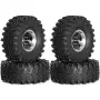4PCS Upgraded 1.9 Inches Tires Aluminum Alloy Wheel Rims for 1/10 Axial SCX10 III Yikong YK4107 RGT Rock Crawler Climbing Truck RC Cars Vehicles Models Spare Parts R226