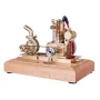 OKMO M16C Air-cooled Single Cylinder 4-strokes Mini Vertical Gasoline Speed-controlled IC Engine Model with Water Vane Pump Science Discovery Education Desktop Decorations Collection Toys