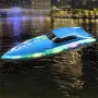 4DRC S7 RTR 2.4G RC Boat Waterproof Speedboat LED Light High Speed Remote Control Ship Dual Motors Vehicles Models Toys