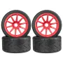 4PCS Eight-Character Pattern Racing Road Wheel Tire Spare Parts for ARRMA 1/7 Firebird FELONY Mustang GT Flat Race RC Car Vehicle Models Accessories