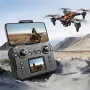 XKJ K12 MAX Three Camera WiFi FPV with LCD Screen Controller Servo Gimbal 360° Obstacle Avoidance Brushless Foldable RC Drone Quadcopter RTF