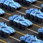 HW Y1802 RTR 1/32 2.4G 8WD RC Car Tank Amphibious Waterproof 360° Rotation LED Light Radio Control Armored Vehicles Models Boys Gifts Toys