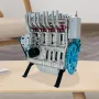 DM13 TECHING Car Engine Assembly Kit Full Metal 4 Cylinder Building Science Educational Toys Gift