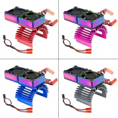 Upgraded Metal Motor Cooling Dual Fan Heatsink Radiator for 36mm 380 540 550 3650 Brushed Brushless Engine RC Cars Vehicles Models Spare Parts