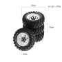 4PCS Off Road Tires Wheel 1.9 inch for 1/8 RC Racing Crawler Car FMS NT4 SCX10 W136 RC Car Parts Hex Adapte