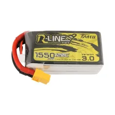 TATTU R-LINE V3.0 4S 14.8V 1550mAh 120C LiPo Battery XT60 Plug for Mark5 Analog / HD 5 Inch Freestyle RC Drone FPV Racing