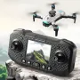 YLR/C S160 WiFi FPV with LCD Screen Controller HD Dual Camera Servo Gimbal 360° Obstacle Avoidance Colorful LED Lights Brushless Foldable RC Drone Quadcopter RTF