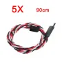 5X Amass 60 Core 90cm Anti-off Servo Extension Wire Cable For Futaba