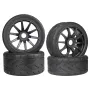 4PCS Eight-Character Pattern Racing Road Wheel Tire Spare Parts for ARRMA 1/7 Firebird FELONY Mustang GT Flat Race RC Car Vehicle Models Accessories