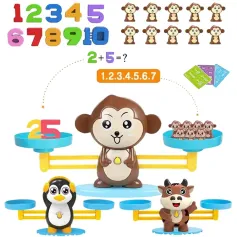 Opettavaiset matematiikan lelut lapsille Opi numeroita Matematiikkamateriaali Hauska Laskulasku Vähennys Tasapaino Asteikko Matematiikkapeli Lelu