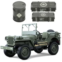 JJRC C8815 1/10 Willys Military Truck RC Car Parts Oil Drum Small Large Cartridges Box Vehicles Models Spare Decoration DIY Accessories