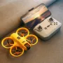 YCRC V66 WiFi FPV with Dual Camera 180° Electrically Adjustable Optical Flow Hover Automatic Obstacle Avoidance LED Light Circle Protection Kids Gifts 2.4G 4CH 6-Axis Remote Control RC Toys Drone Quadcopter RTF