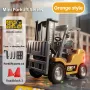 TRASPED HG-4-243 RTR 1/64 2.4G Mini RC Car Alloy Forklift Support App Remote Controlled LED Light Sound Engineering Vehicle Desktop Toys Model Collection Gift For Boys