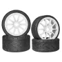 4PCS Eight-Character Pattern Racing Road Wheel Tire Spare Parts for ARRMA 1/7 Firebird FELONY Mustang GT Flat Race RC Car Vehicle Models Accessories
