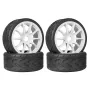 4PCS Eight-Character Pattern Racing Road Wheel Tire Spare Parts for ARRMA 1/7 Firebird FELONY Mustang GT Flat Race RC Car Vehicle Models Accessories