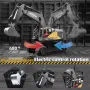 HJ Models 689-714A 1/16 2.4G 16CH RC Car Excavator Engineering Vehicles Alloy Bucket Digging 680° Rotation Spray LED Light Sound RTR Toys