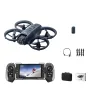 ZFR E66 AIR MINI WiFi FPV مع شاشة 4.3 بوصة وكاميرا مزدوجة 180 درجة وتدفق بصري قابل للتعديل كهربائيًا وتحليق تلقائي وتجنب العوائق وحماية دائرية هدايا للأطفال 2.4 جيجا هرتز 4 قنوات 6 محاور تحكم عن بعد RC ألعاب بدون طيار رباعية المراوح RTF