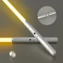 2-in-1 Metal Laser Sword with Hit Sound and Seven Color Lights Rechargeable Perfect for Cosplay and Role-play