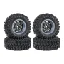 4PCS Upgraded Tires Carbon Fiber Wheel Rims for FMS SCX24 TRX4M 1/18 RC Cars Vehicles Models Spare Parts Accessories