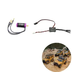 Motor sem escova FLYUEACE 1224 4500KV 25A ESC Combo para Land Rover FMS FCX24M SCX24 1/24 Rock Crawler RC Carros Veículos Modelos Peças atualizadas