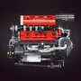 660PCS K96203 MOC Motorized Ferrari488 V8 Engine Model Technical Building Block Brick Assembly Kit with LED Lights Rechargeable APP Controlled Science Education Discovery Toys Christmas Gift Gifts