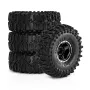 4PCS Upgraded 1 Inch Aluminum Alloy Blade Wheels JC Tire for TRX4M SCX24 FMS24 1/18 Climbing Rock Crawler RC Cars Vehicles Models Spare Parts Accessories