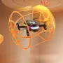 YLR/C S166 Rimovibili 2 Batterie Design Arrampicata Parete Corsa Piatta Modalità di Volo ARIA con Illuminazione Gradiente Griglia di Rollio a 360° Protezione Completa Regalo per Bambini Giocattoli RC Drone Quadcopter RT