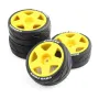 4PCS Rally Drift On-Road Tires Wheels 12mm Hex for 1/10 HPI KYOSHO TAMIYA TT02 RC Car Vehicles Model Parts