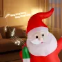 D020 2.4G RC Car Santa Claus Merry Christmas Electric Remote Control One Key Inflatable Sound Music 360° Turning Rechargeable Vehicles Models Toys