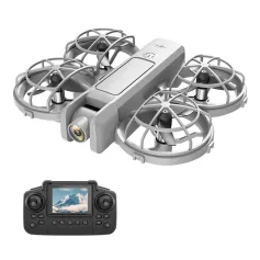 KFPLAN KF600 WiFi FPV with Screen Controller HD Camera Optical Flow Hover Circle Protection Kids Gifts Dazzling Lights 2.4G 4CH 6-Axis Remote Control RC Toys Drone Quadcopter RTF
