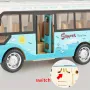 Children's Inertia Toy Car Route 23 City Bus School Bus Model with Sound Light Music Openable Doors Friction Powered Play Gift