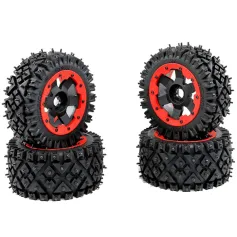 4PCS ROFUN 85321 Front Rear Tires & Wheels for 1/5 HPI KM Baja 5B RC Car Parts