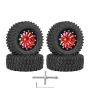 4PCS 1.3 Inches Tires Aluminum Alloy Wheel Rims Hubs for Land Rover TRX4M 1/18 Rock Crawler RC Cars Vehicles Models Spare Parts Accessories A Version