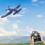 VolantexRC Mini F4U V2 EPP 400mm Wingspan 2.4G 4CH 6-Axis Gyro One Key Aerobatics XPilot Stabilization System RC Airplane Glider Warbird RTF for Beginner