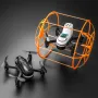 YLR/C S166 Rimovibili 2 Batterie Design Arrampicata Parete Corsa Piatta Modalità di Volo ARIA con Illuminazione Gradiente Griglia di Rollio a 360° Protezione Completa Regalo per Bambini Giocattoli RC Drone Quadcopter RT