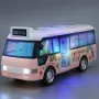 Children's Inertia Toy Car Route 23 City Bus School Bus Model with Sound Light Music Openable Doors Friction Powered Play Gift
