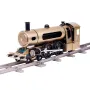 Teching Engine Steam Train Model With Pathway Full Aluminum Alloy Model Gift Collection STEM Toys