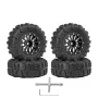 4PCS 1.3 Inches Tires Aluminum Alloy Wheel Rims Hubs for Land Rover TRX4M 1/18 Rock Crawler RC Cars Vehicles Models Spare Parts Accessories B Version