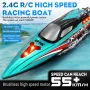 HXJRC HJ816 RTR 55km/h 2.4G Brushless RC Boat High Speed Net Ship Capsized Reset LED Light Speedboat Waterproof Electric Racing Vehicles Models Lakes Pools Remote Control Toys