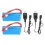 2 stuks ZOP Power 7,4 V 1500 mAh 25C 2S batterij T-stekker voor 16889 borstelloze RC-voertuigen