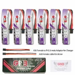 6Pcs Gaoneng 3.8V 300mAh 60C 1S LiHV Battery A30 Plug With Adapter Cable for BetaFPV Meteor65 Pro ELRS