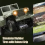 JJRC C8815 RTR 1/10 2.4G 4WD RC Car Willys Military Truck Off-Road Climbing LED Light Optional Winch Canopy Metal Frame Rock Crawler Full Proportional Vehicles Models Toys