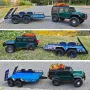 Simulation Trailer Four Wheels for Land Rover Tornado TRX4M 1/18 RC Cars Vehicles Models Spare Parts Accessories