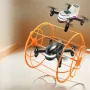 YLR/C S166 Rimovibili 2 Batterie Design Arrampicata Parete Corsa Piatta Modalità di Volo ARIA con Illuminazione Gradiente Griglia di Rollio a 360° Protezione Completa Regalo per Bambini Giocattoli RC Drone Quadcopter RT