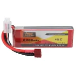 ZOP Power 7.4V 2200mAh 45C 2S LiPo Battery T Plug for Wltoys 124016 124017 RC Car