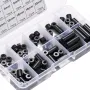 100pcs M3 Black Nylon Round ABS Metric Spacer Insulation Plastic Standoff Not Threaded for Screw Assortment Kit Set