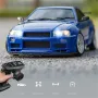 LDRC 1899/A99 RTR 1/18 2.4G RWD RC Araba Drift GTR R34 Opsiyonel Jiroskop LED Işık Yolda Tam Orantılı Alaşımlı Gövde Kabuk Yarış Araçları Modelleri Oyuncaklar